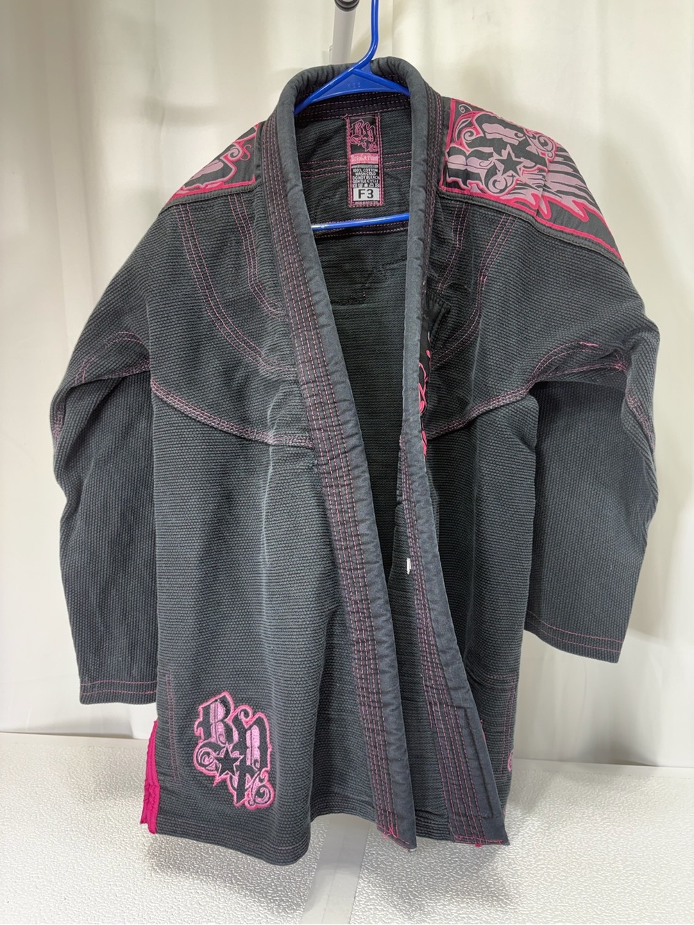 Women’s Black Jacket with Pink Embroidered Accents 3991